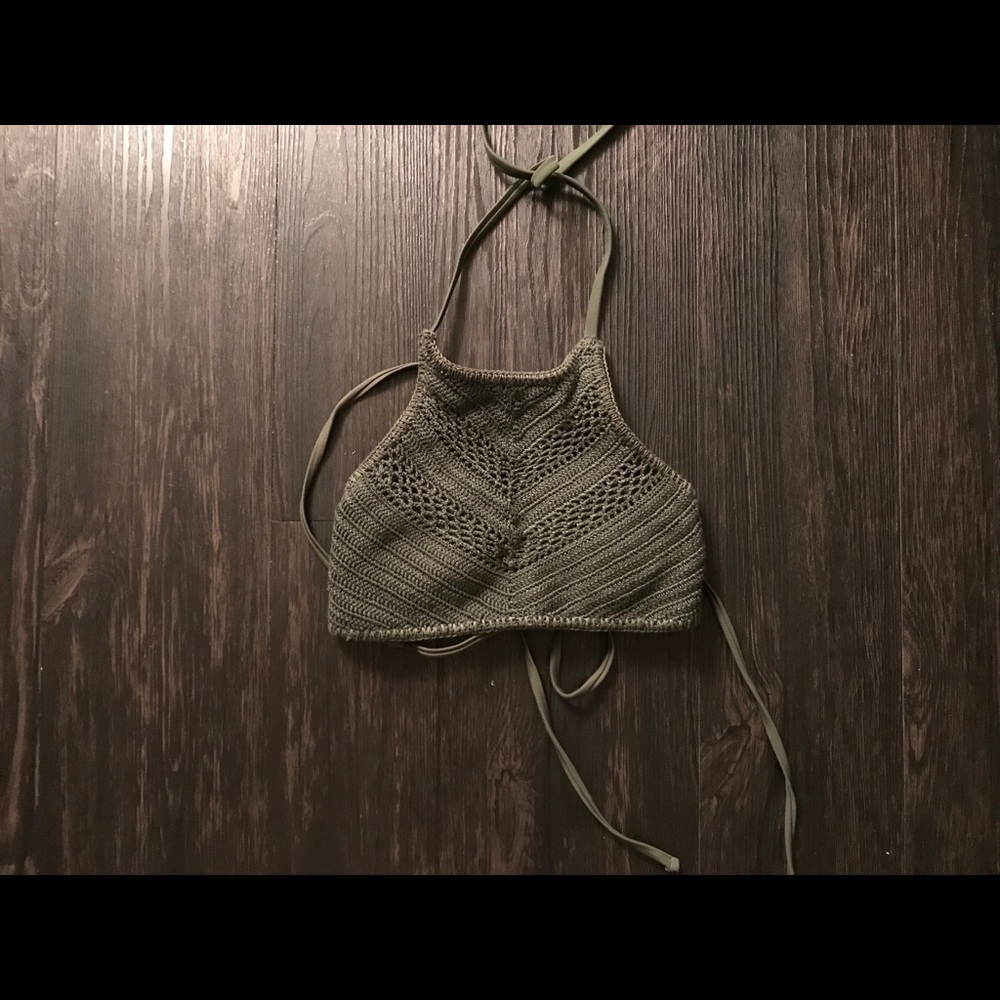 Crochet High Neck Swim Top